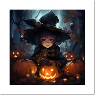 Halloween witch boy Posters and Art